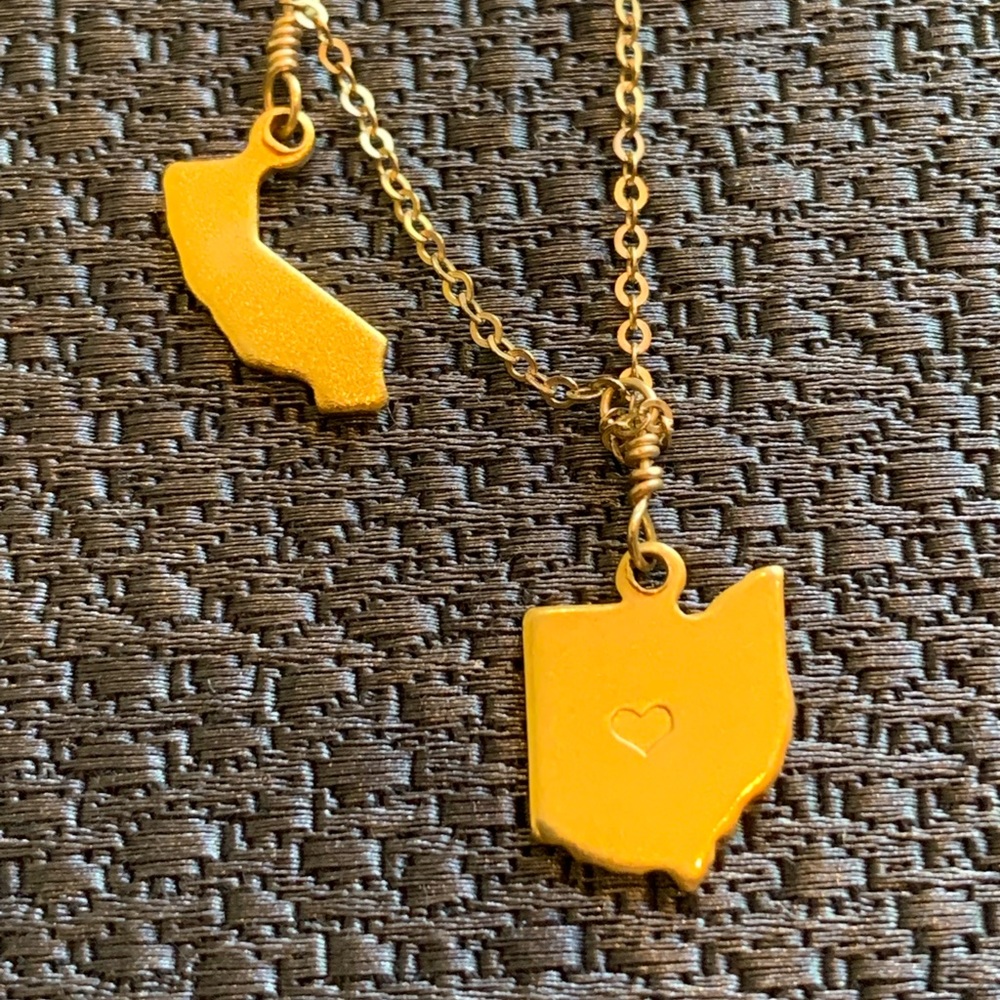 Gold Ohio California 9” Necklace